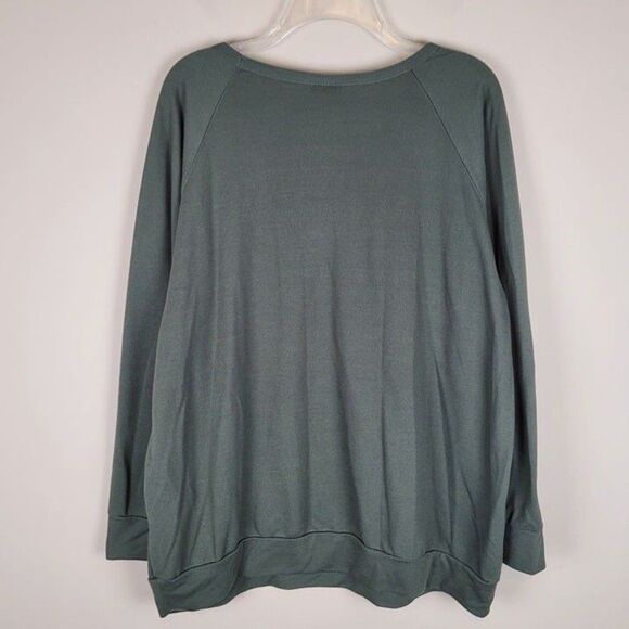 Torrid Size 2X Olive Lightweight Choker Sweatshirt Arrows Long Sleeve Green - Picture 3 of 12